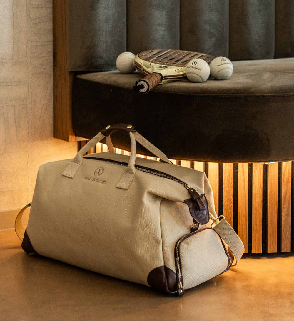 handcrafted luxury sports bag by Elfenbergh designed for padel and everyday use