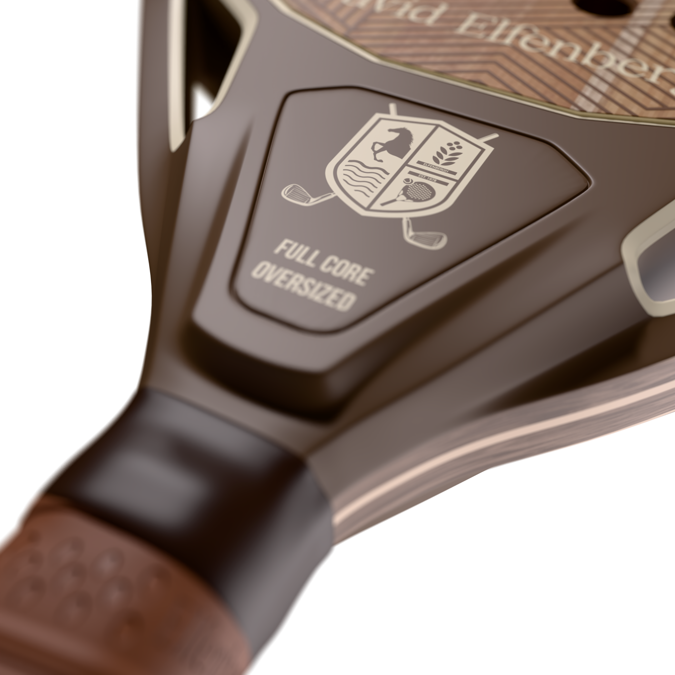 Elfenbergh branding on handcrafted Intuition II Power padel racket
