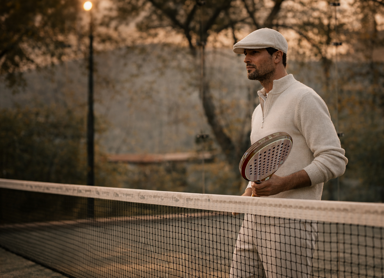luxury high-end padel sportswear by David Elfenbergh with handcrafted padel racket