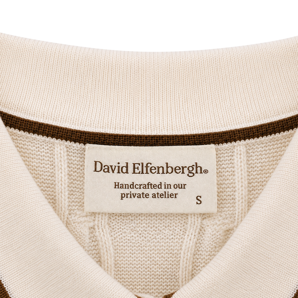 Aurus Cable Knit Polo by Elfenbergh in premium merino wool