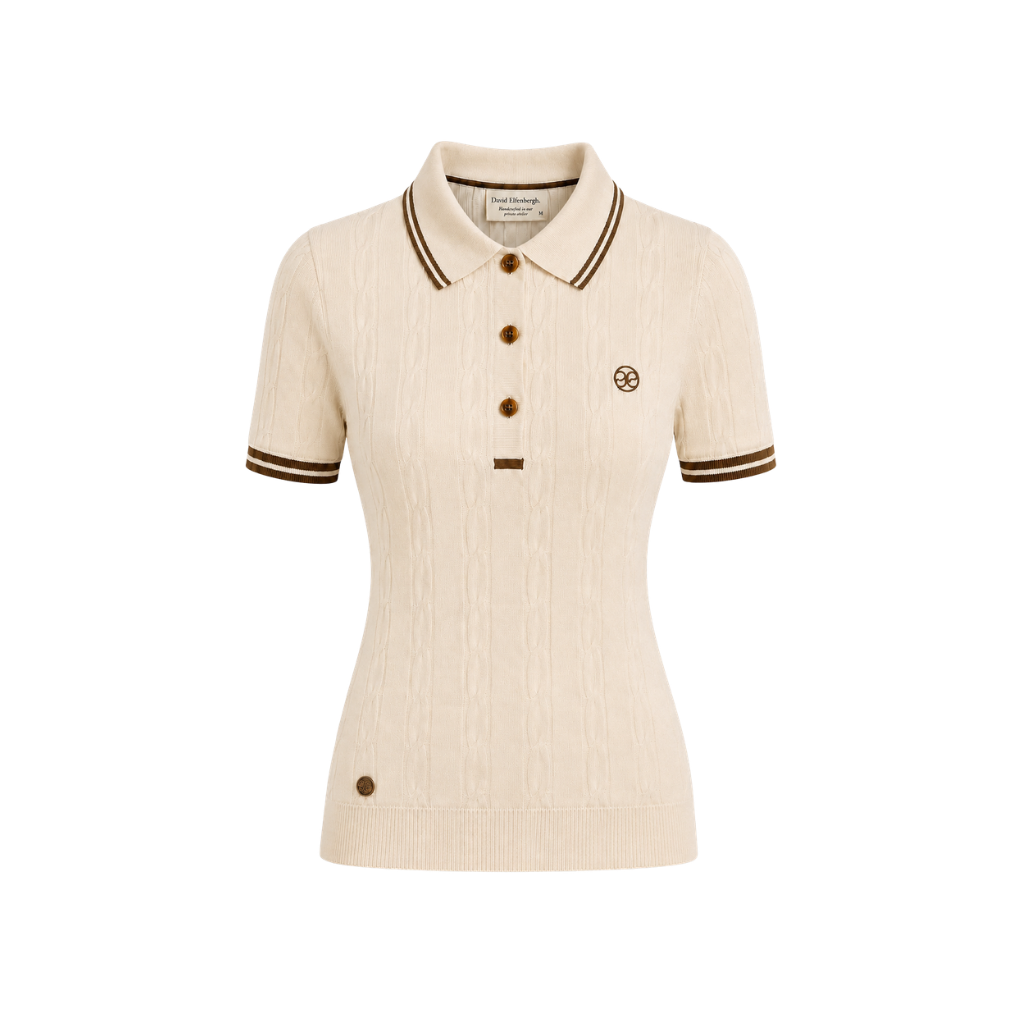 Aurus Cable Knit Polo Women