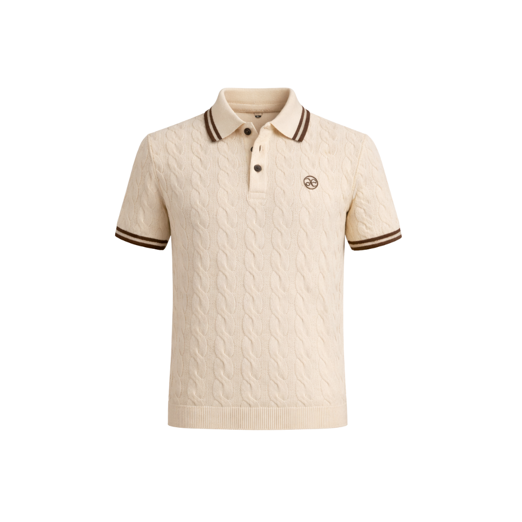 Aurus Cable Knit Polo Men